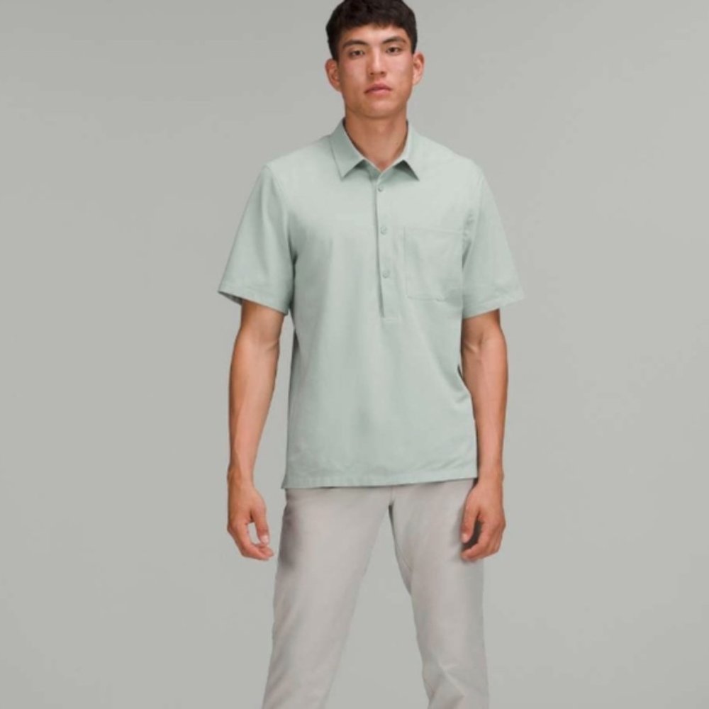Lululemon WovenAir Popover Shirt Silver Blue